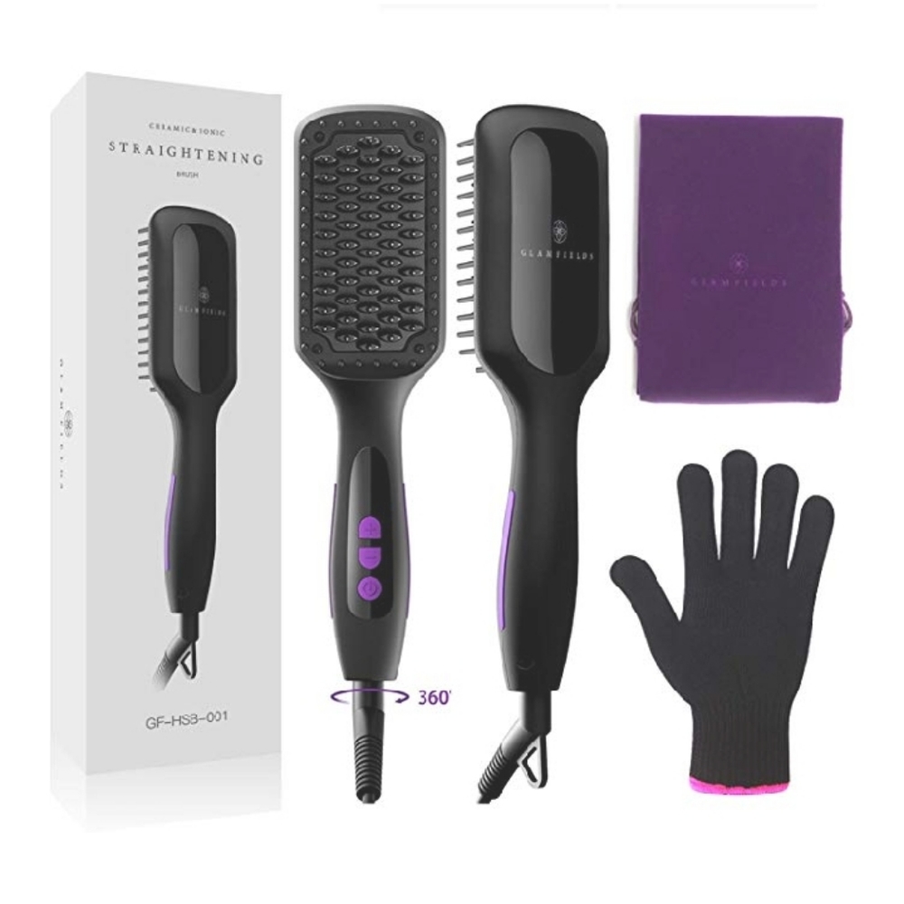 Ionic Hair Straightener Brush,GLAMFIELDS